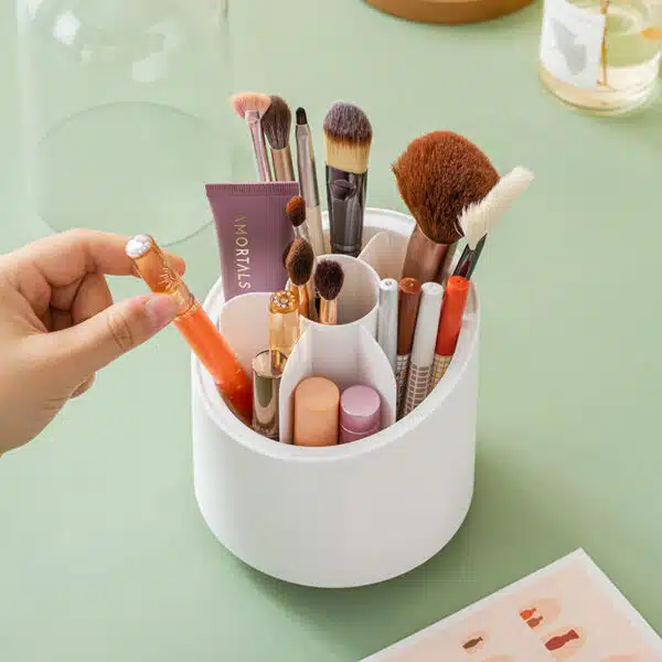 Organiseur De pinceaux de maquillage Rotatif à 360° -BLEU