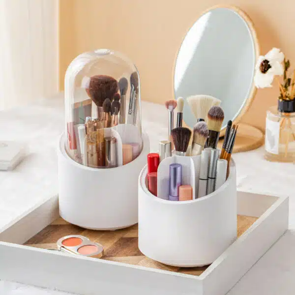 Organiseur De pinceaux de maquillage Rotatif à 360° -BLEU