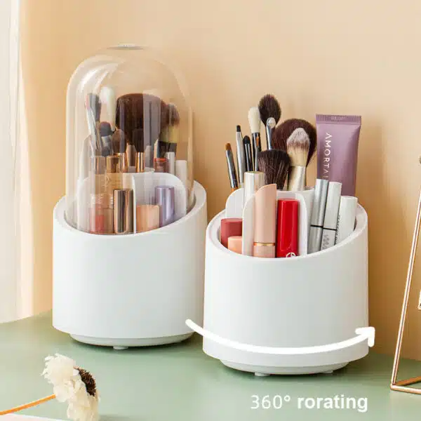 Organiseur De pinceaux de maquillage Rotatif à 360° -BLEU