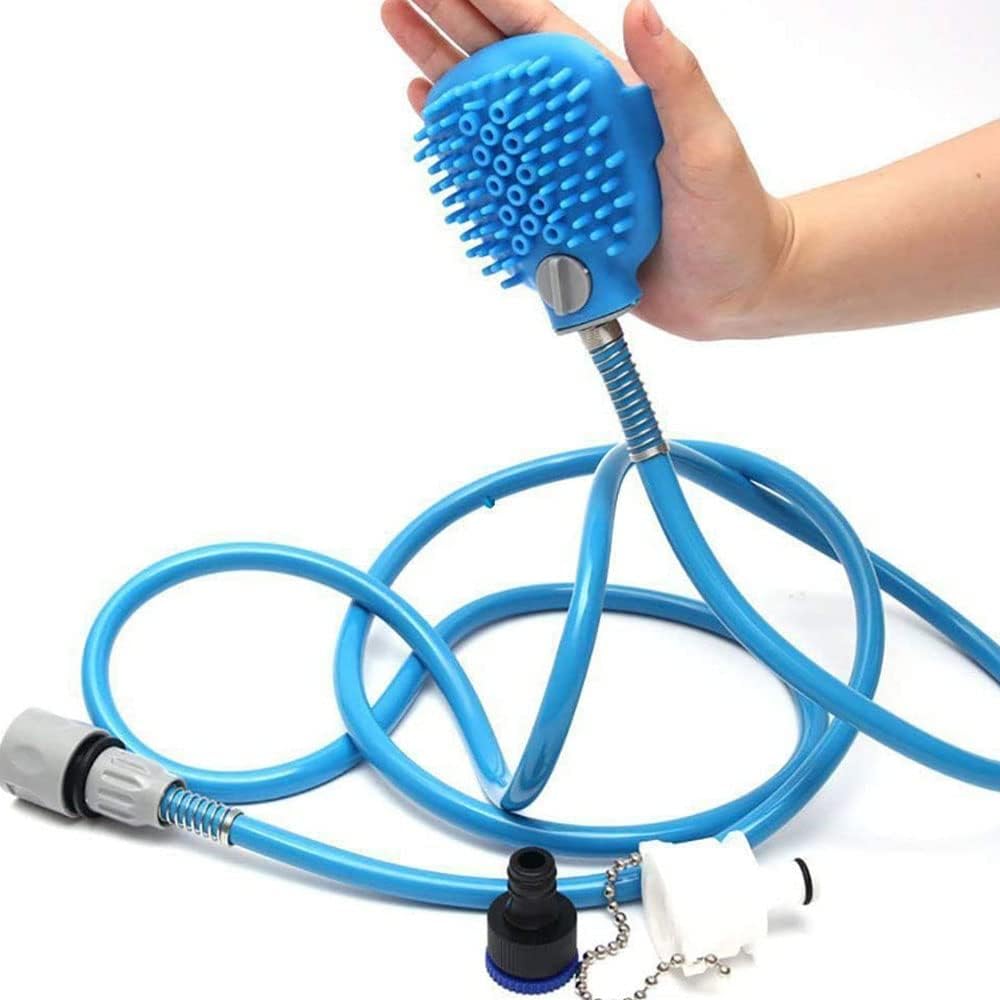 Pomme de douche pour chiens avec brosse