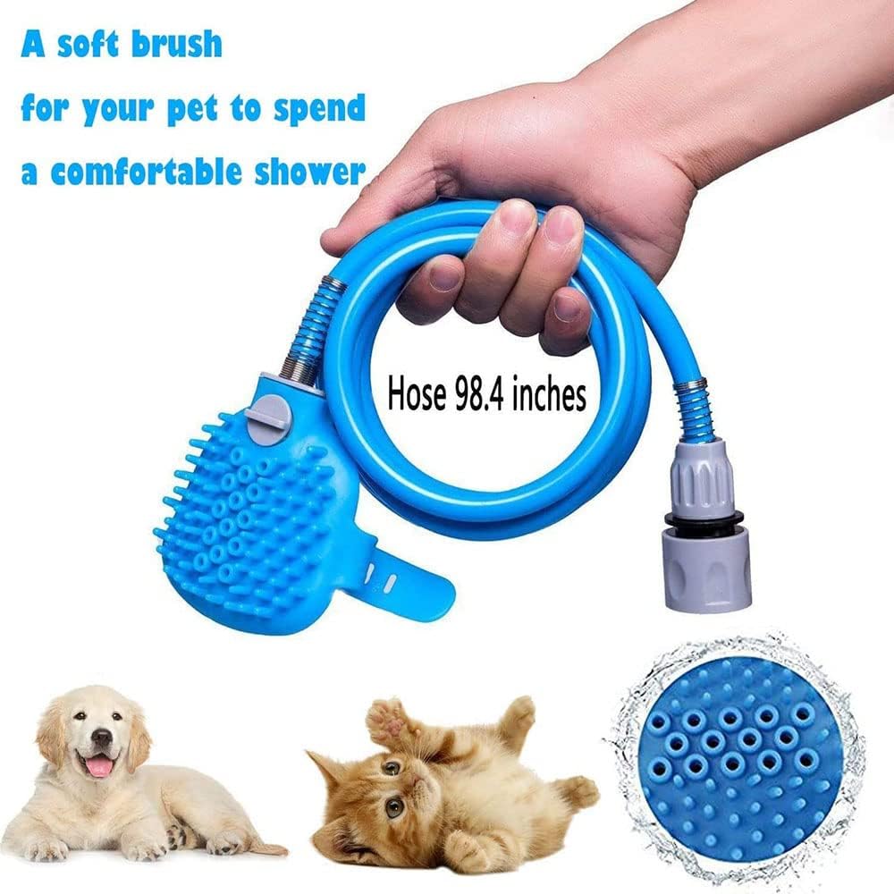 Pomme de douche pour chiens avec brosse